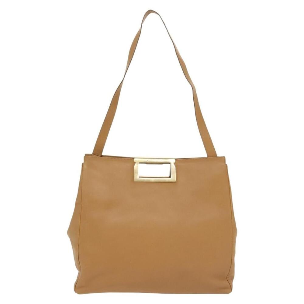 Salvatore Ferragamo Leather Shoulder Bag Beige